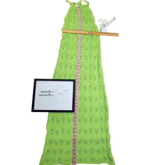 House of Harlow Lime Crocheted Maxi Dress, Women's Small NWT - Picture 12 of 13